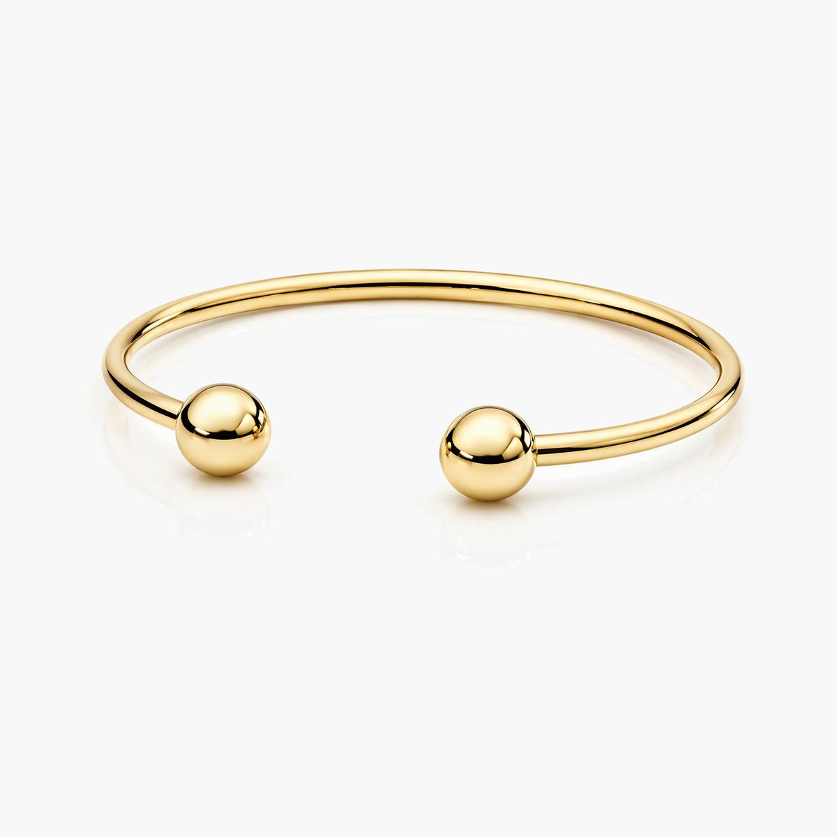 Minimalist Ball End Open Cuff Bangle