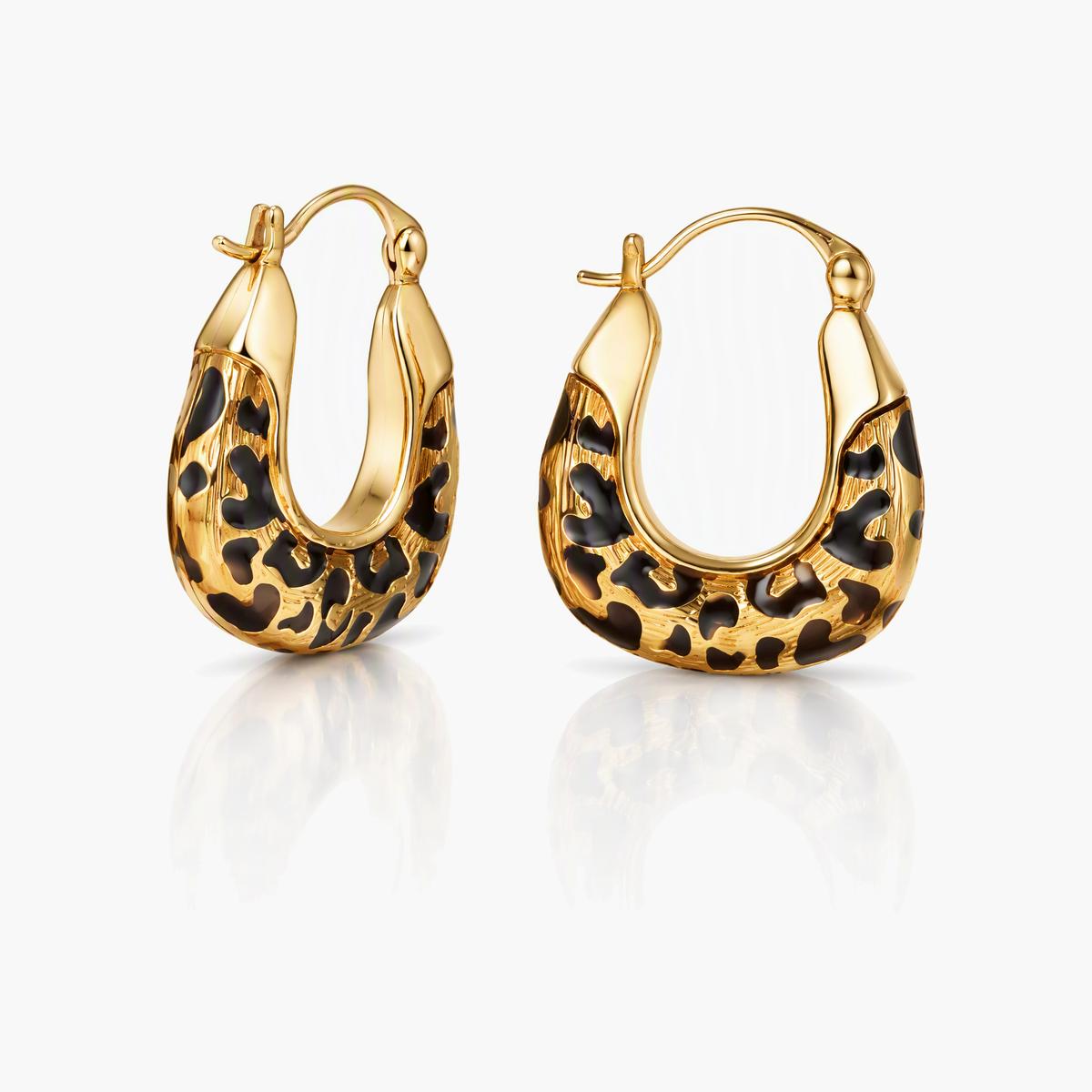 Leopard Print Hoop Earrings