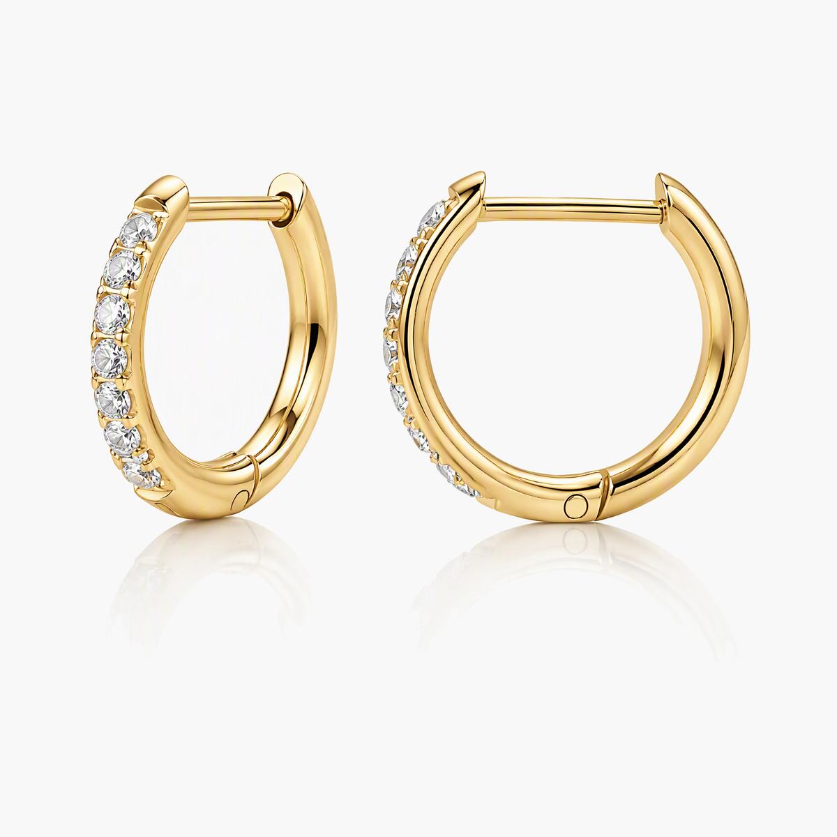 Dainty Paved Huggie Earrings