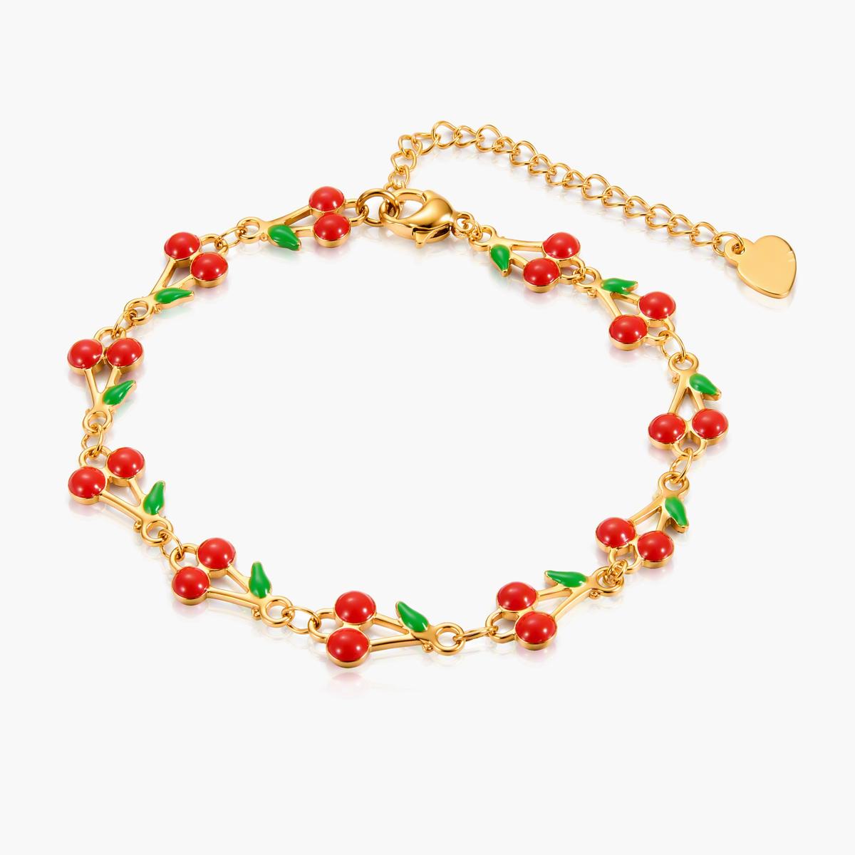 Cute Cherry Link Bracelet