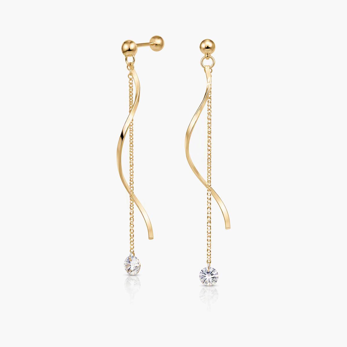 Elegant Wavy Chain Drop Earrings