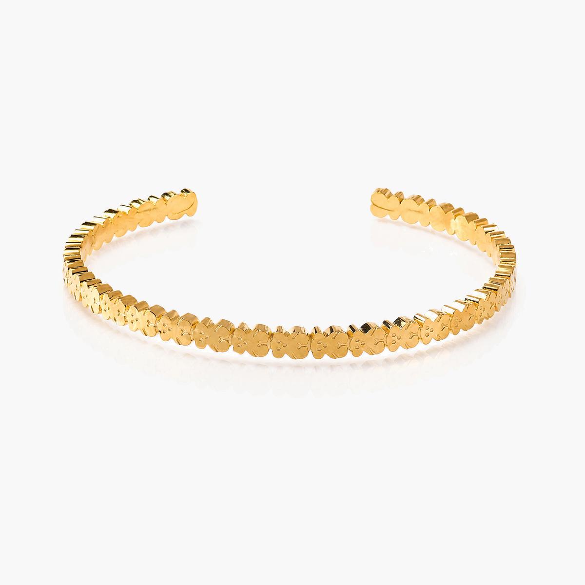 Four-Leaf Clover Open Cuff Bracelet