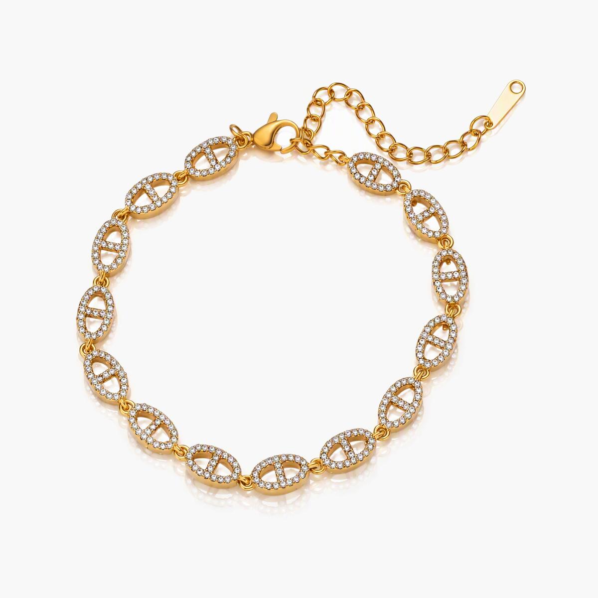 Elegant Interlocking Oval Link Bracelet