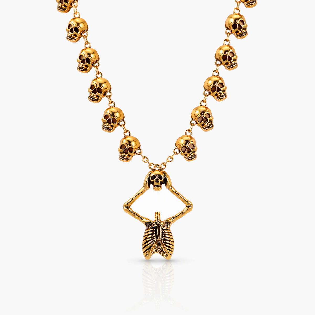Trendy Skull Skeleton Necklace