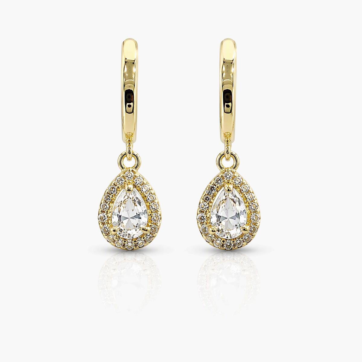 Elegant Teardrop Halo Earrings