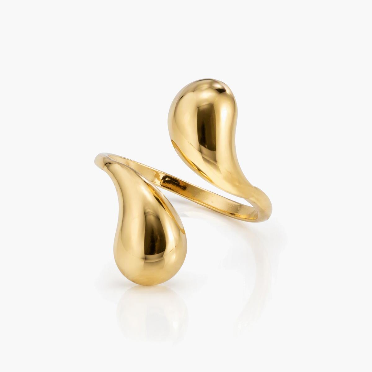Minimalist Double Teardrop Open Ring