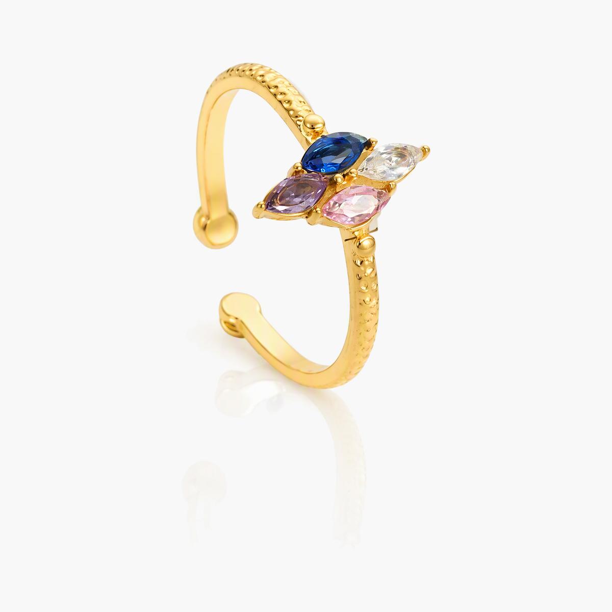 Dainty Flower and Leaf Branch Ring