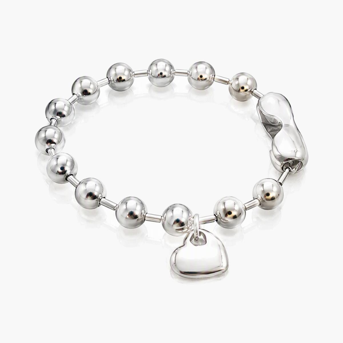Beaded Heart Charm Bracelet