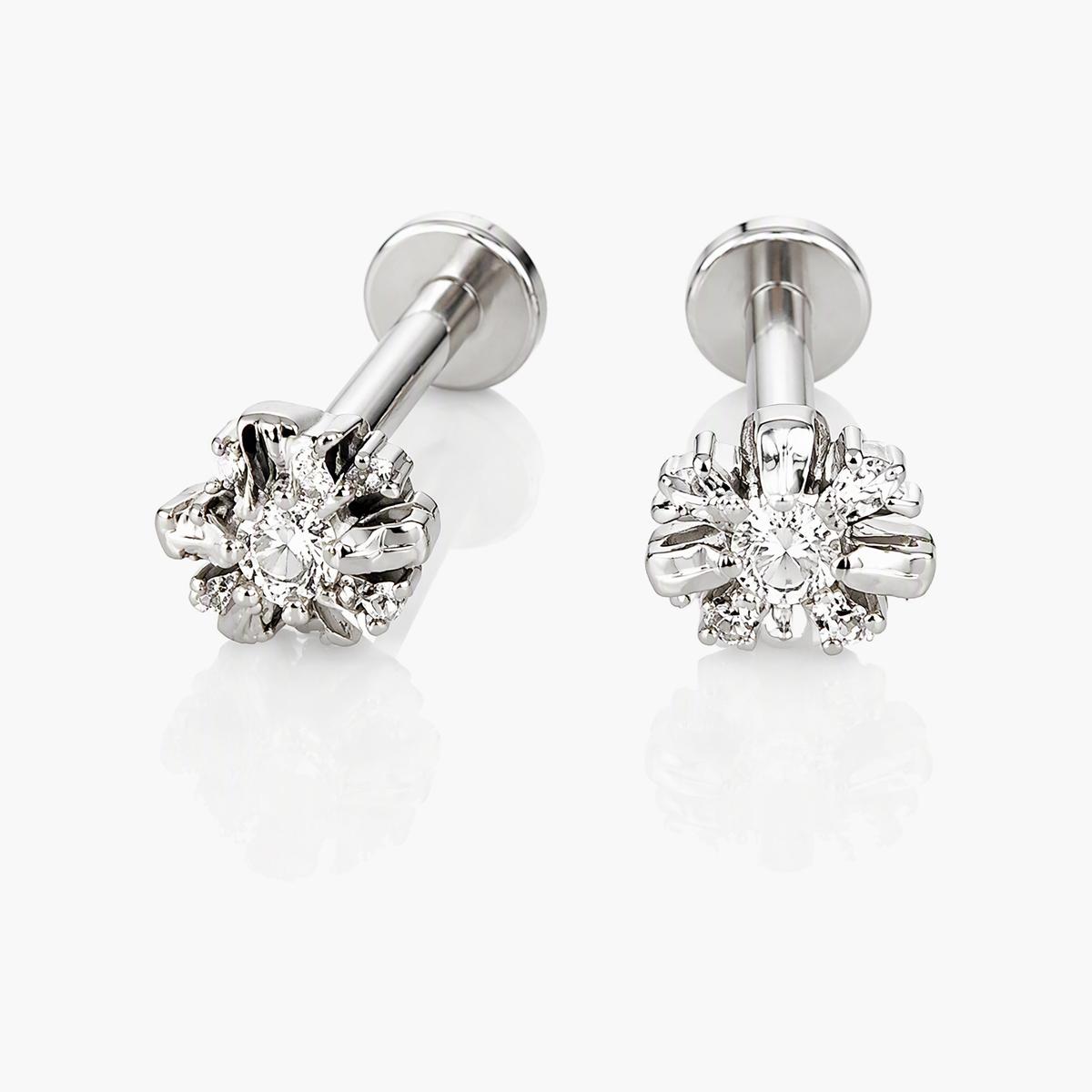 Dainty Flower Cross Stud Earrings