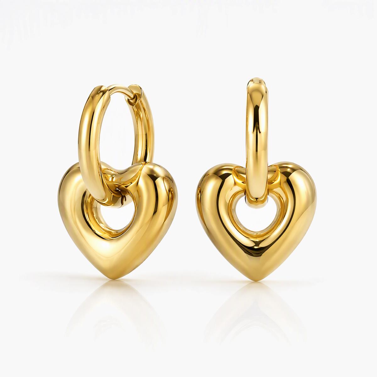 Cute Hollow Heart Huggie Earrings