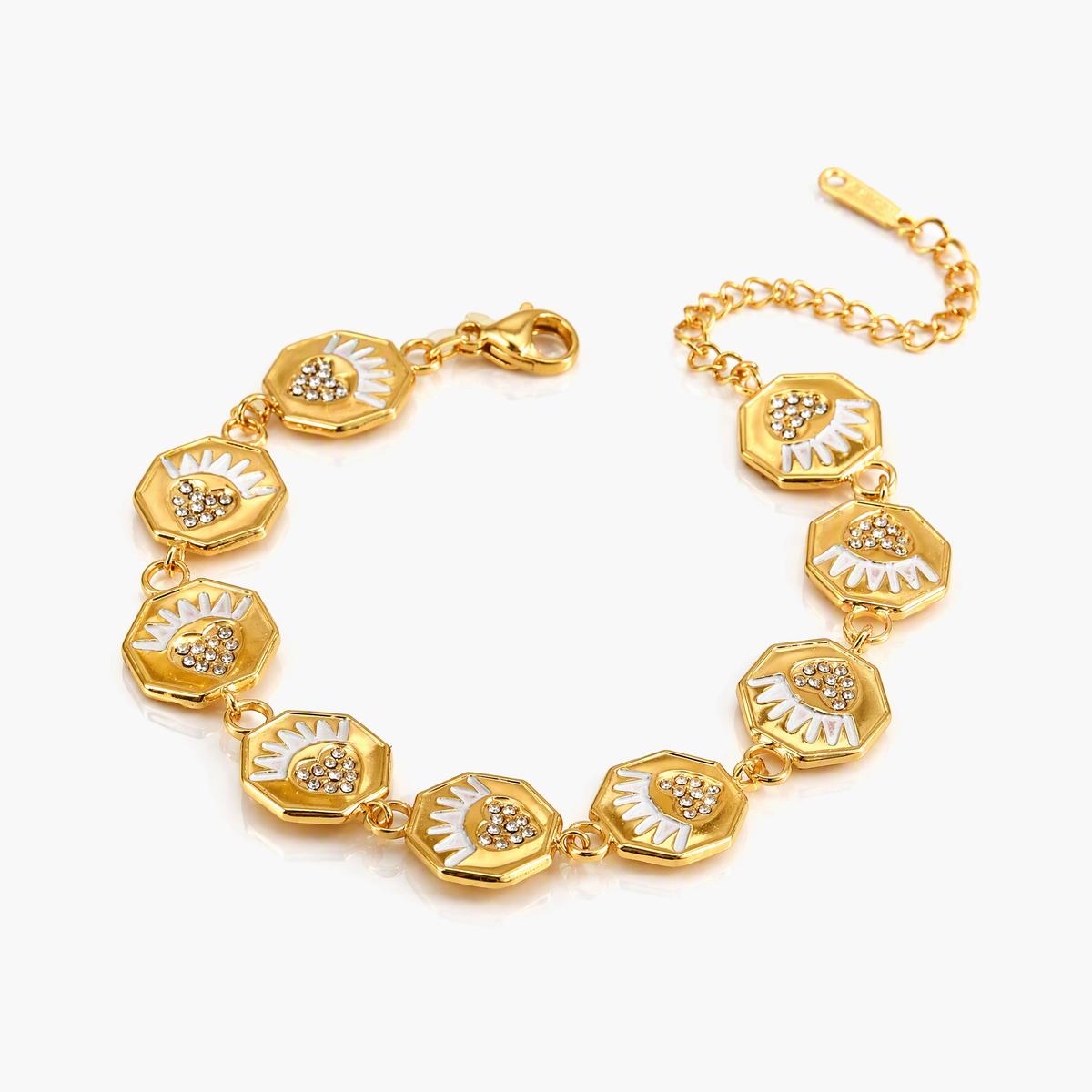 Boho Daisy & Sun Charm Bracelet