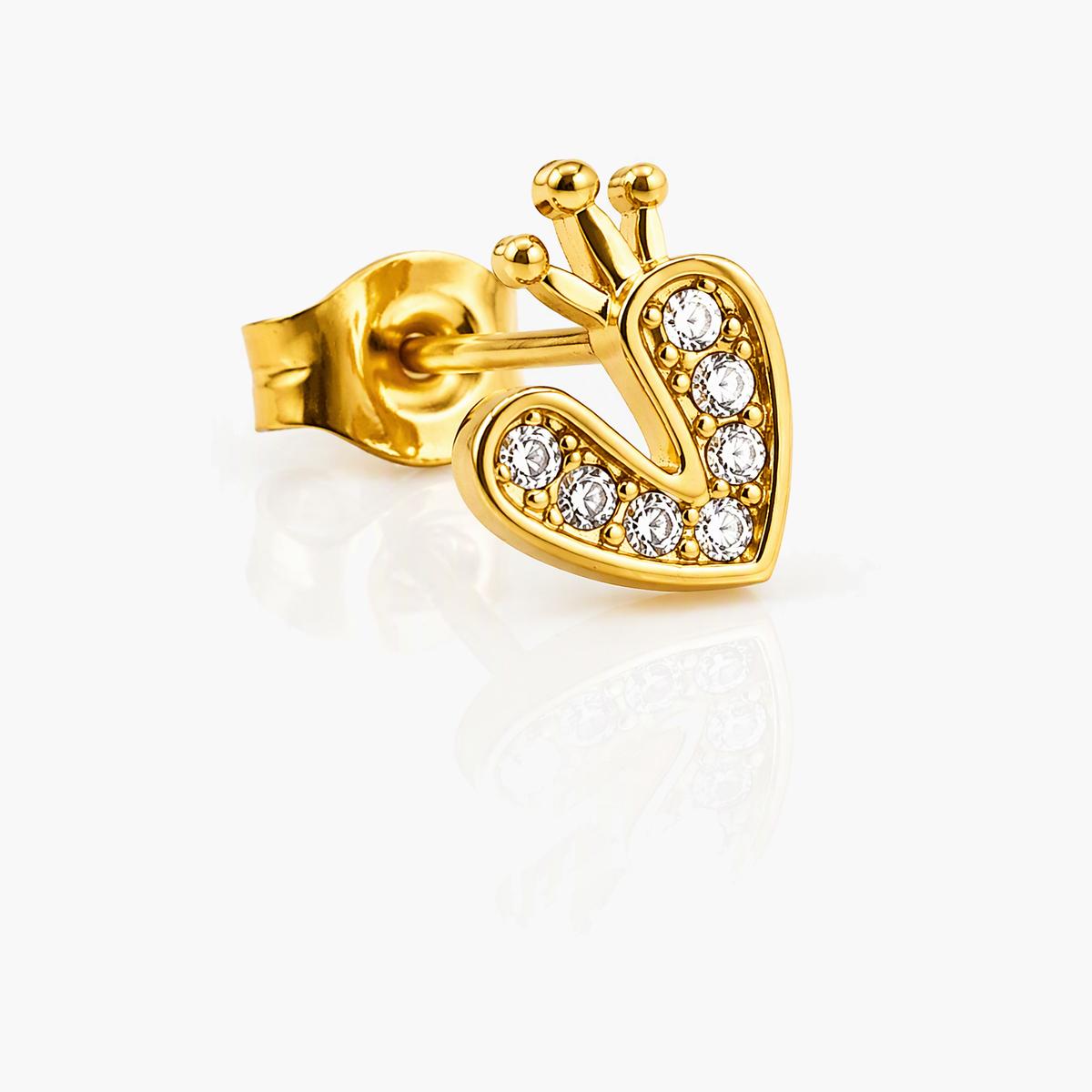 Cute Crown Heart Stud Earrings