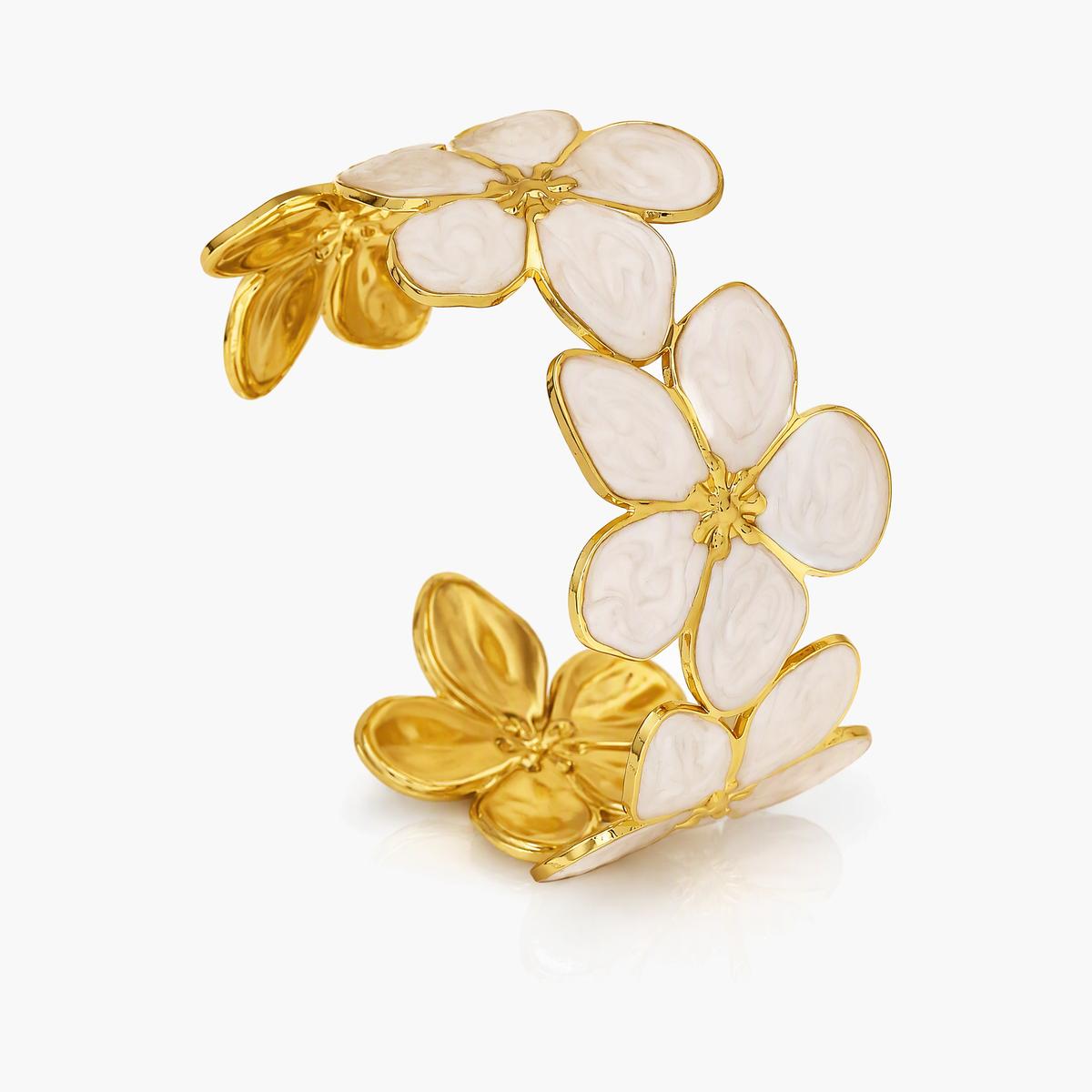 Enamel Flower Cuff Bracelet