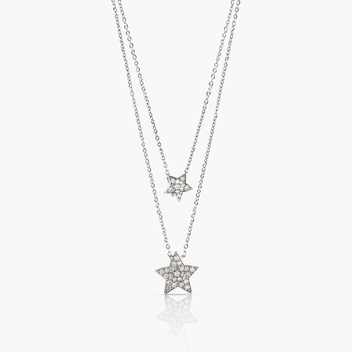 Dainty Double Star Pendant Necklace