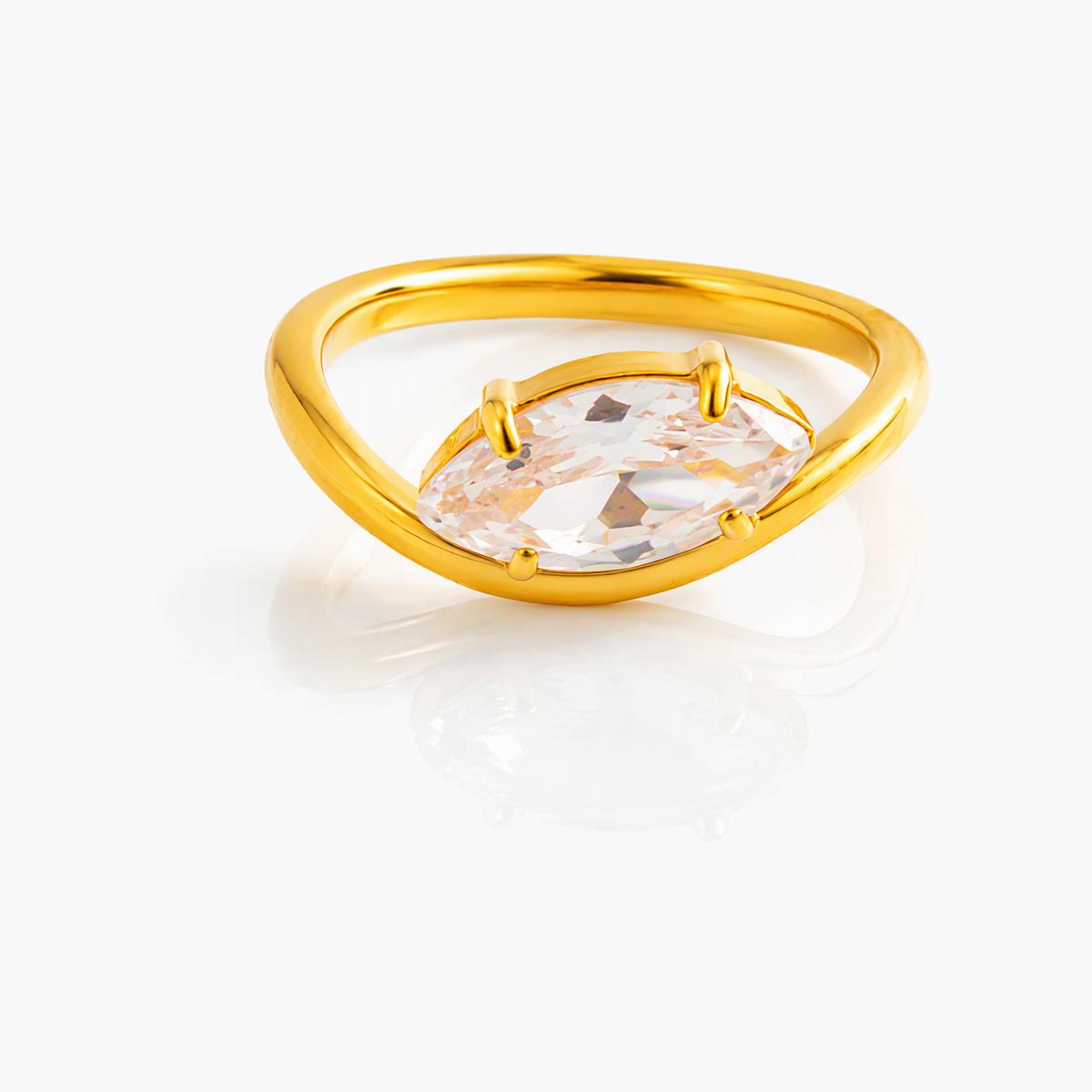 Elegant Marquise Stone Open Band Ring