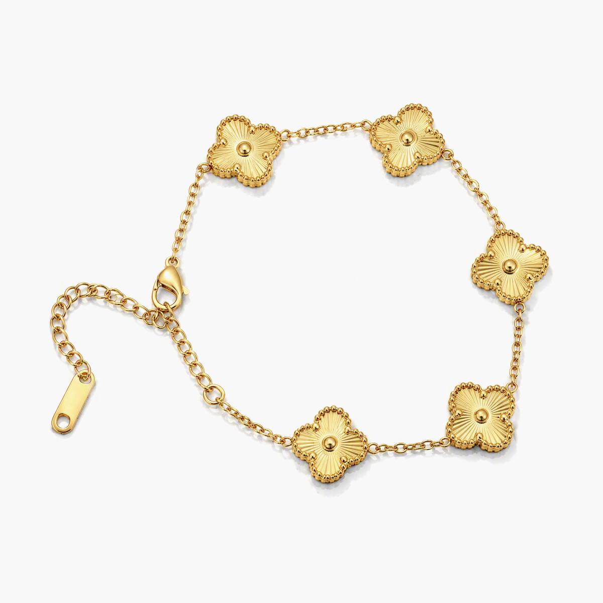 Four-Leaf Clover Chain Bracelet