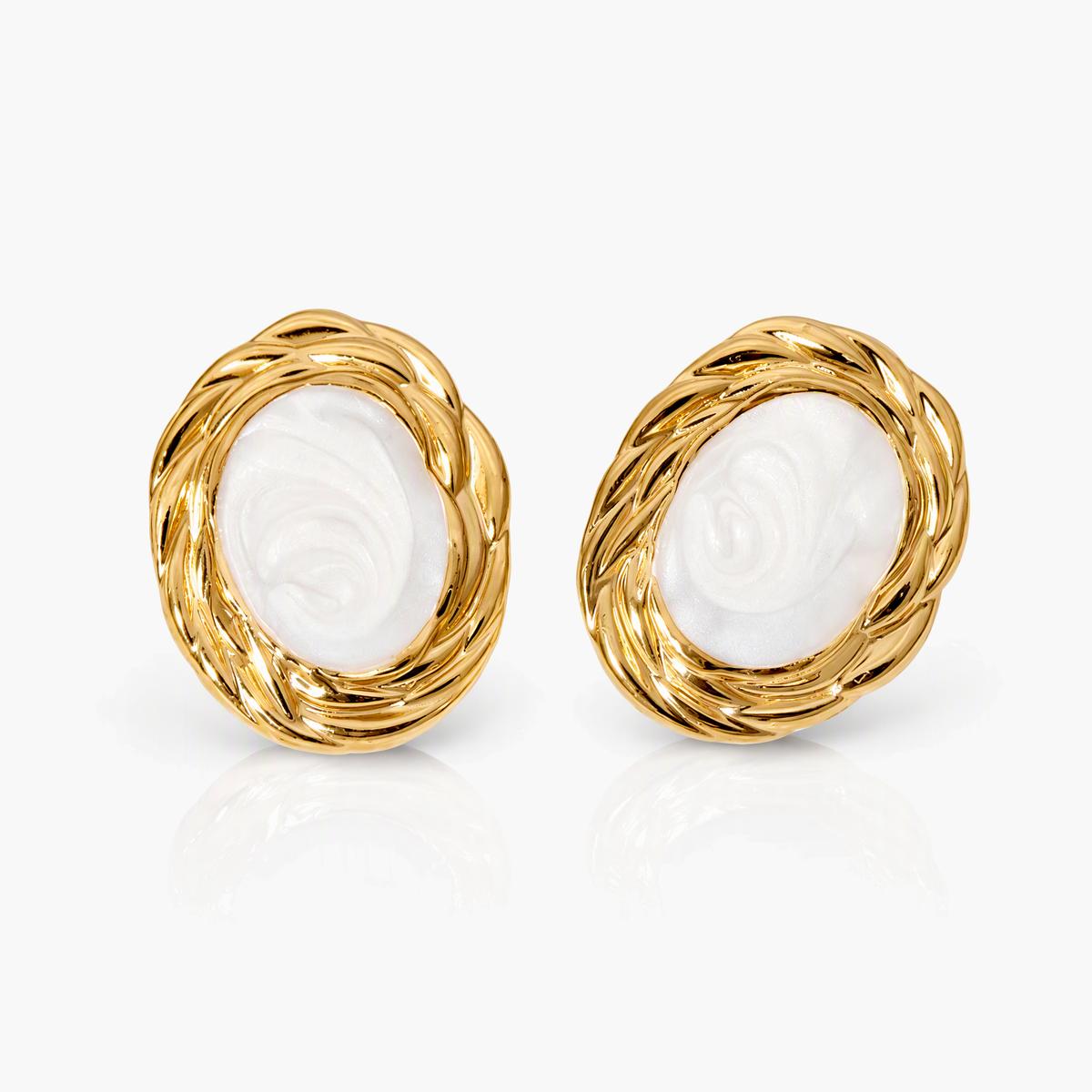 Vintage Twisted Oval Stud Earrings