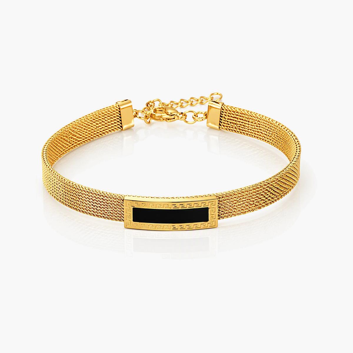 Mesh Chain Rectangular Plate Bracelet