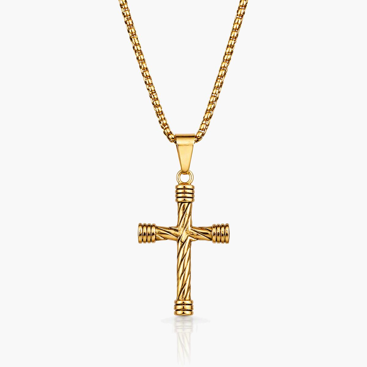 Twisted Cross Pendant Necklace
