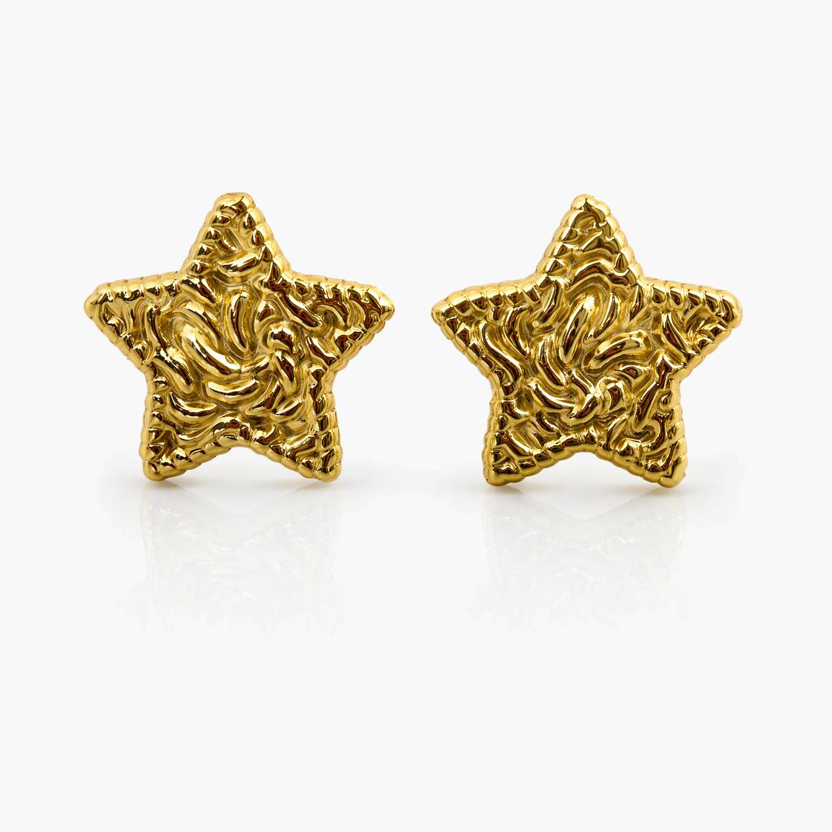 Textured Star Stud Earrings