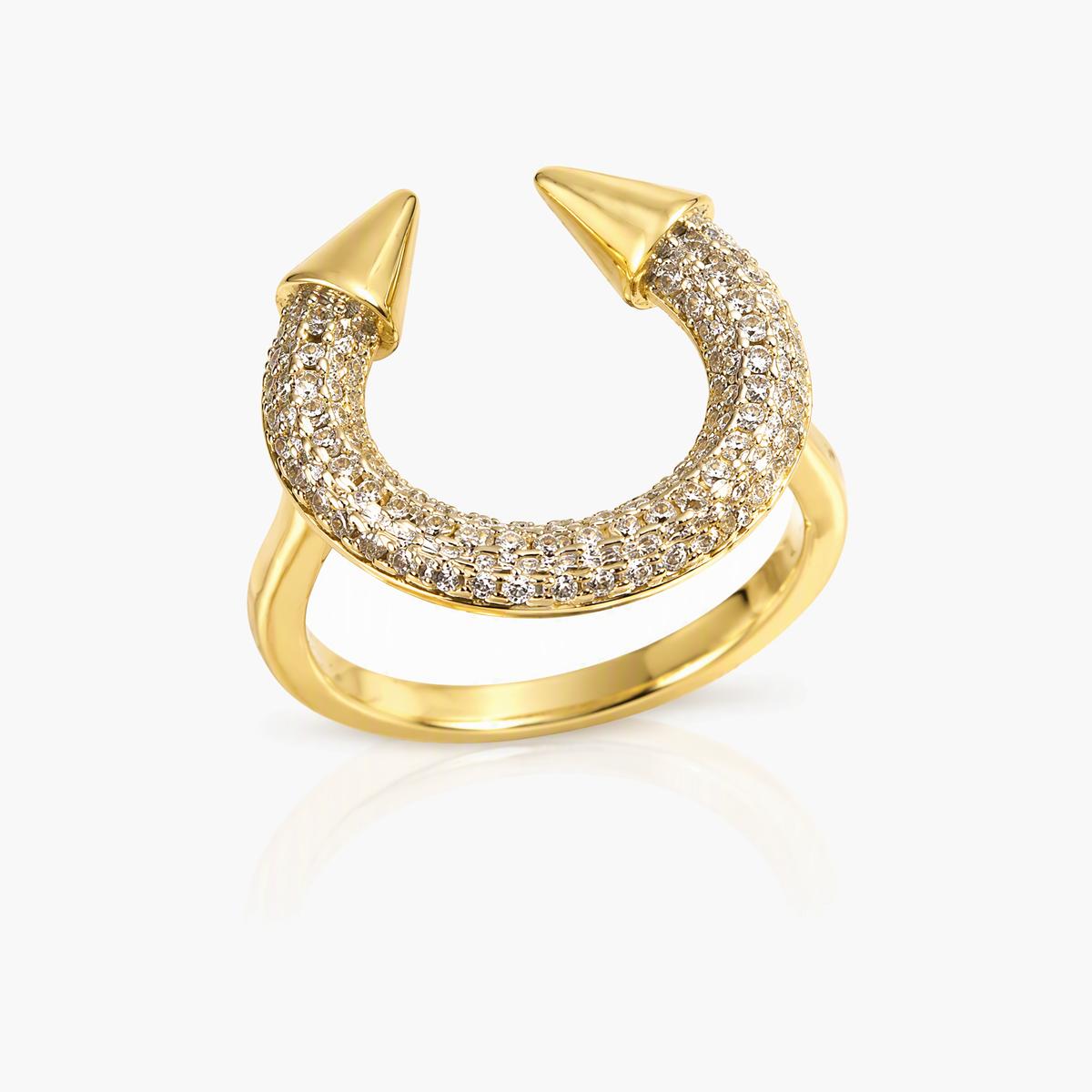 Trendy Paved Horseshoe Ring