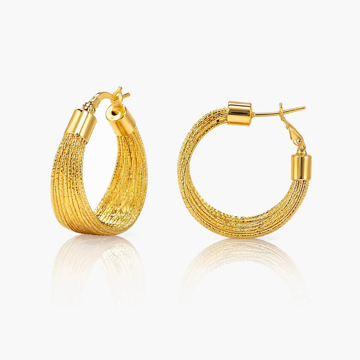Trendy Multi-Row Mesh Hoop Earrings