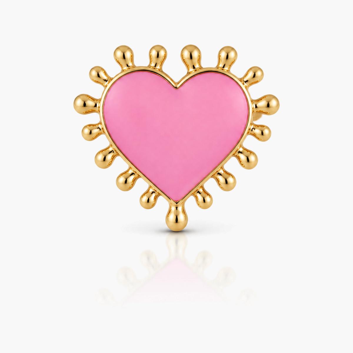 Cute Pink Heart Stud Earrings