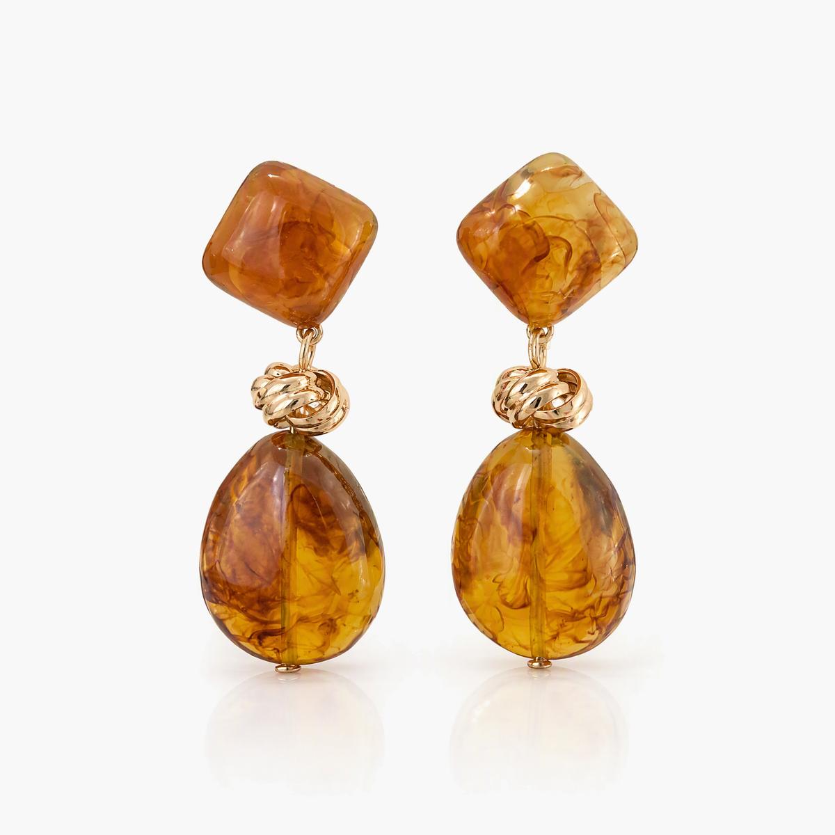 Love Knot Square Teardrop Drop Earrings