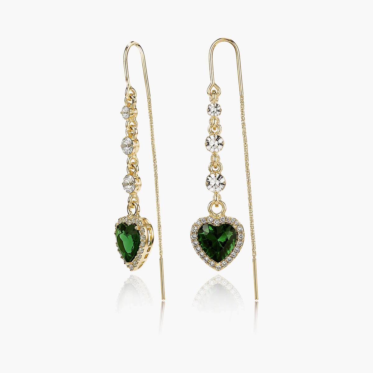 Elegant Heart Threader Earrings