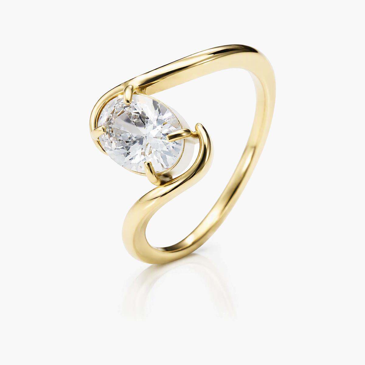 Twisted Band Solitaire Ring