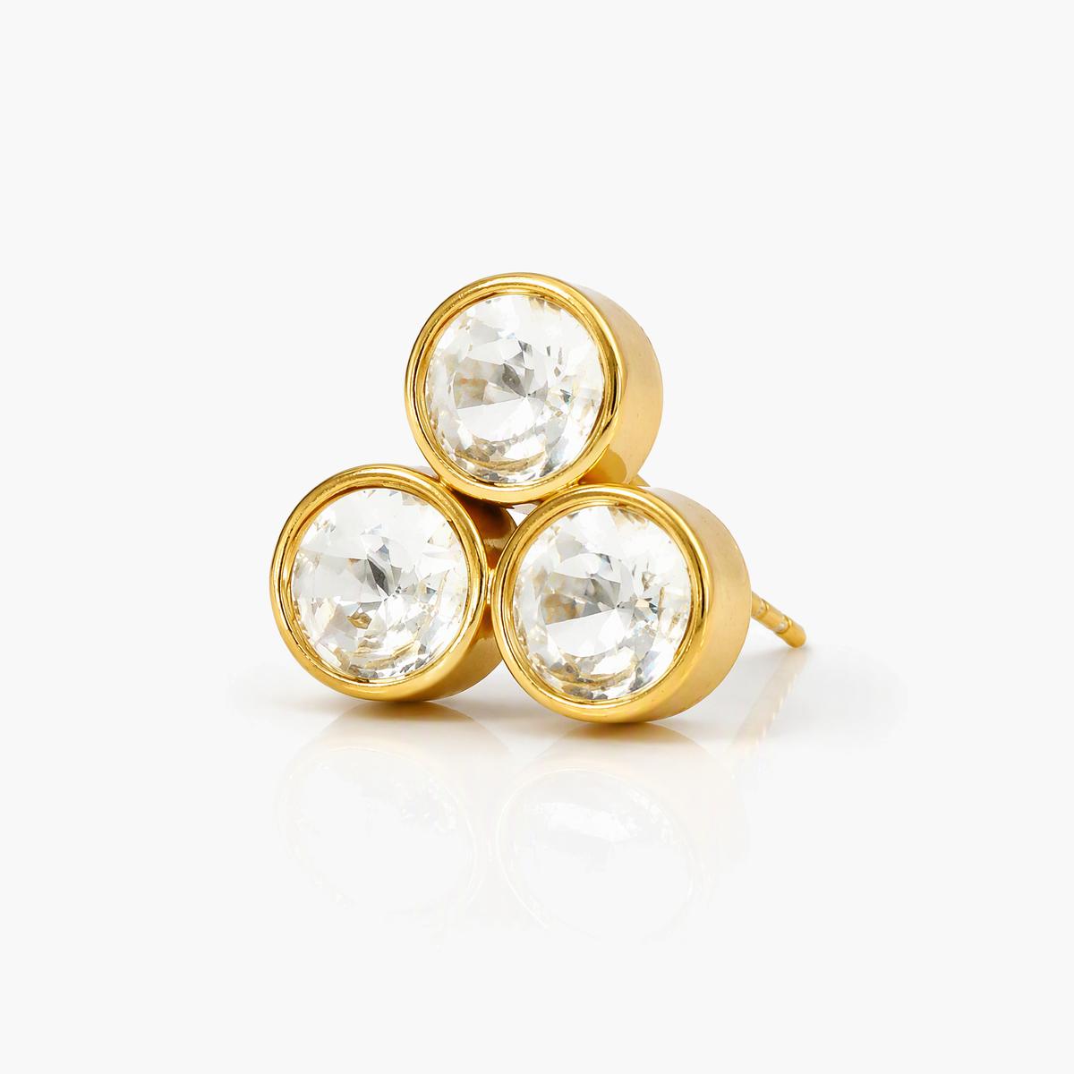 Geometric Stone Stud Earrings