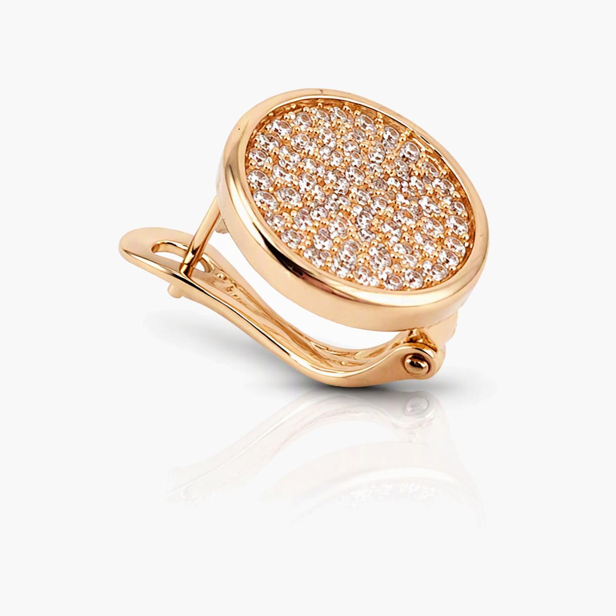 Round Pave Stud Earrings