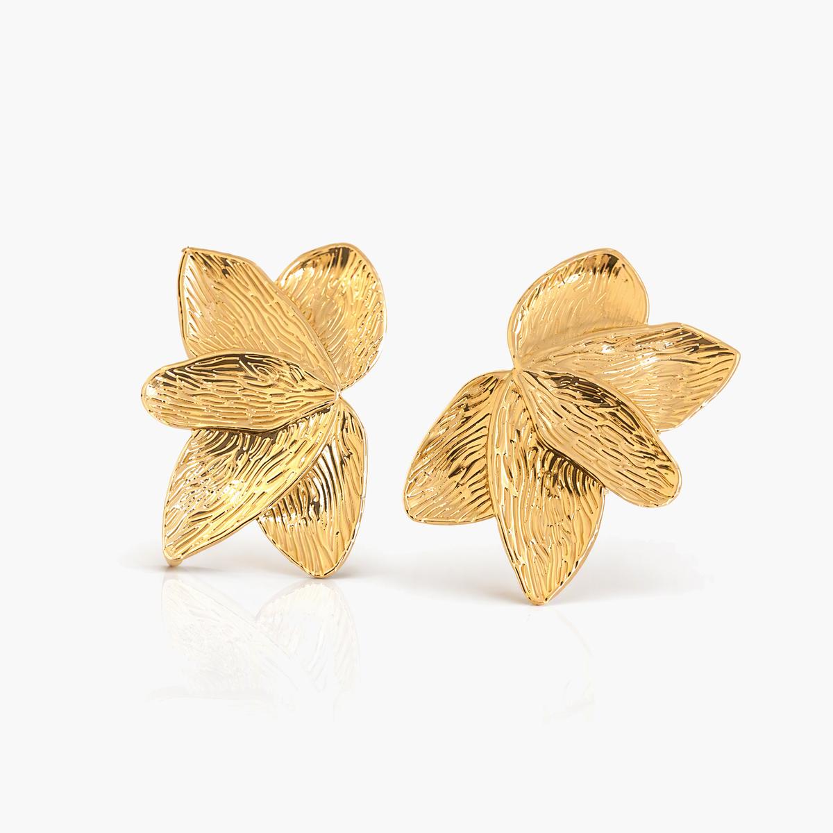 Textured Flower Stud Earrings