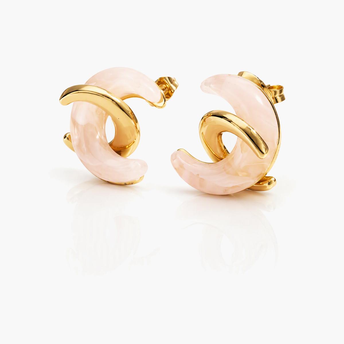 Intertwined Crescent Hoop Earrings