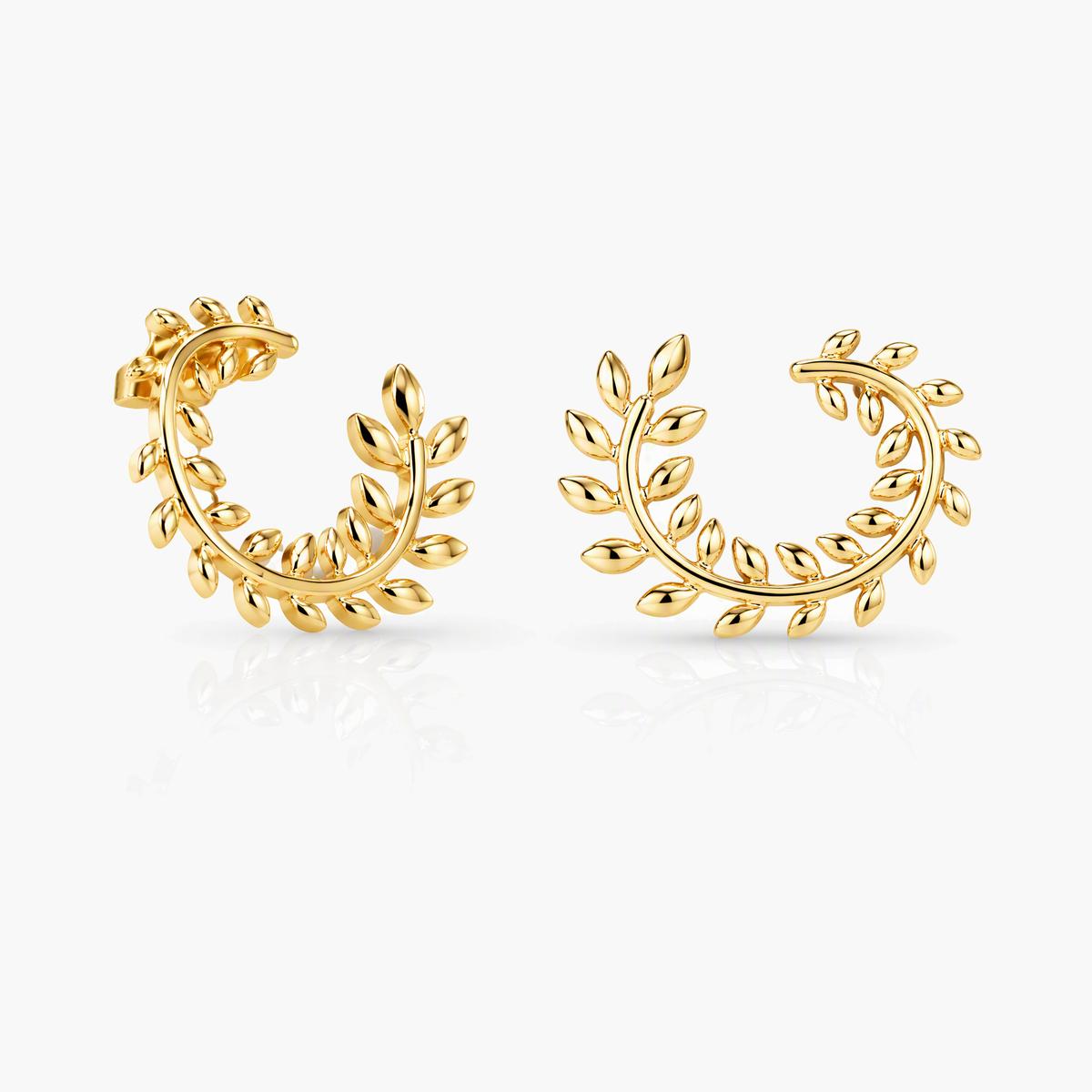 Wheat Leaf Huggie Earrings