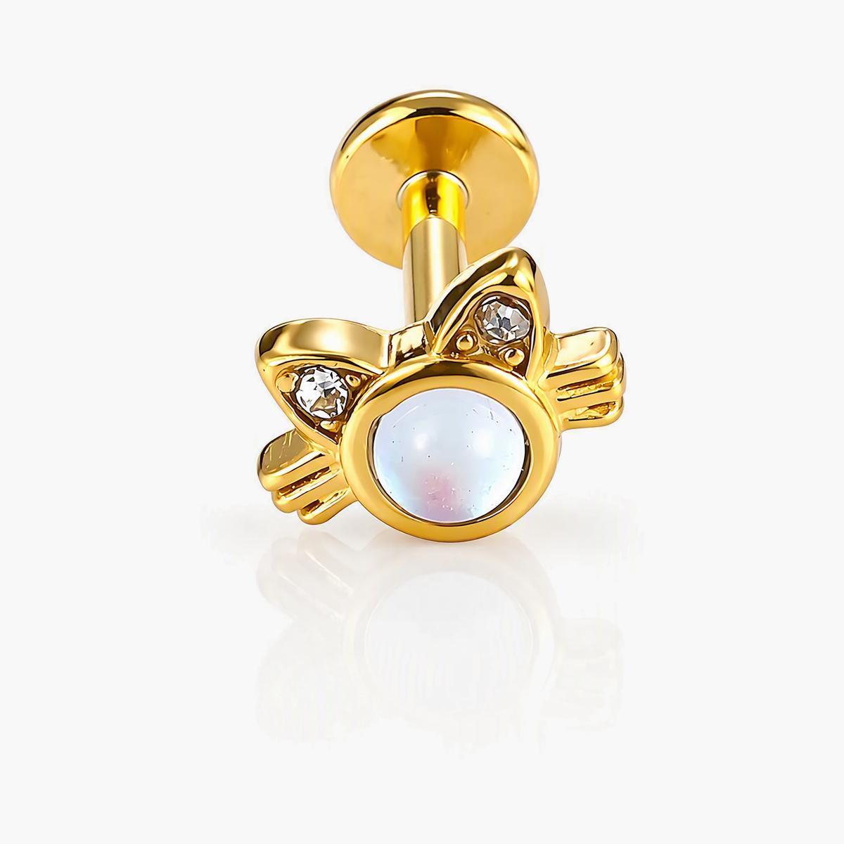 Cute Cat Opal Stud Earrings