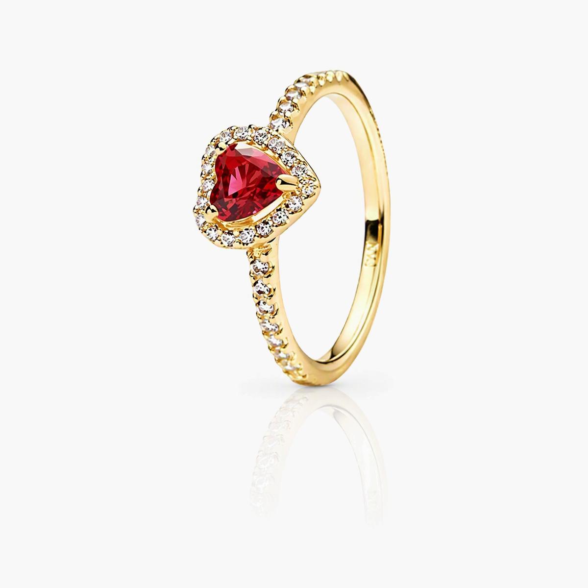 Dainty Heart Halo Ring