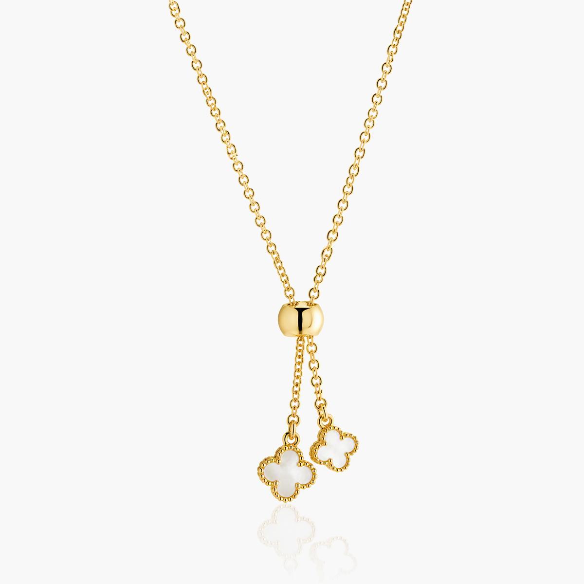 Four-Leaf Clover Tassel Necklace