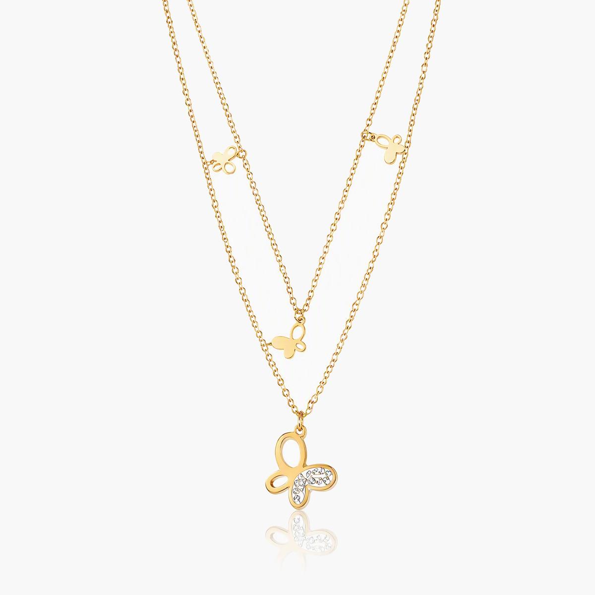 Dainty Butterfly Layered Necklace