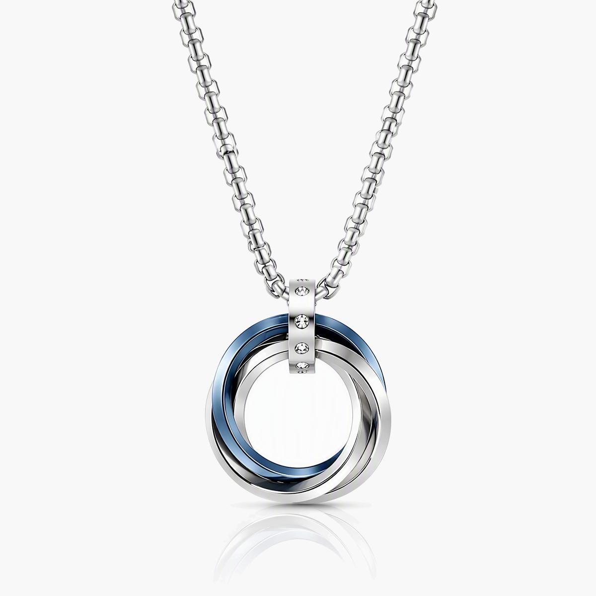 Trendy Double Ring Pendant Necklace