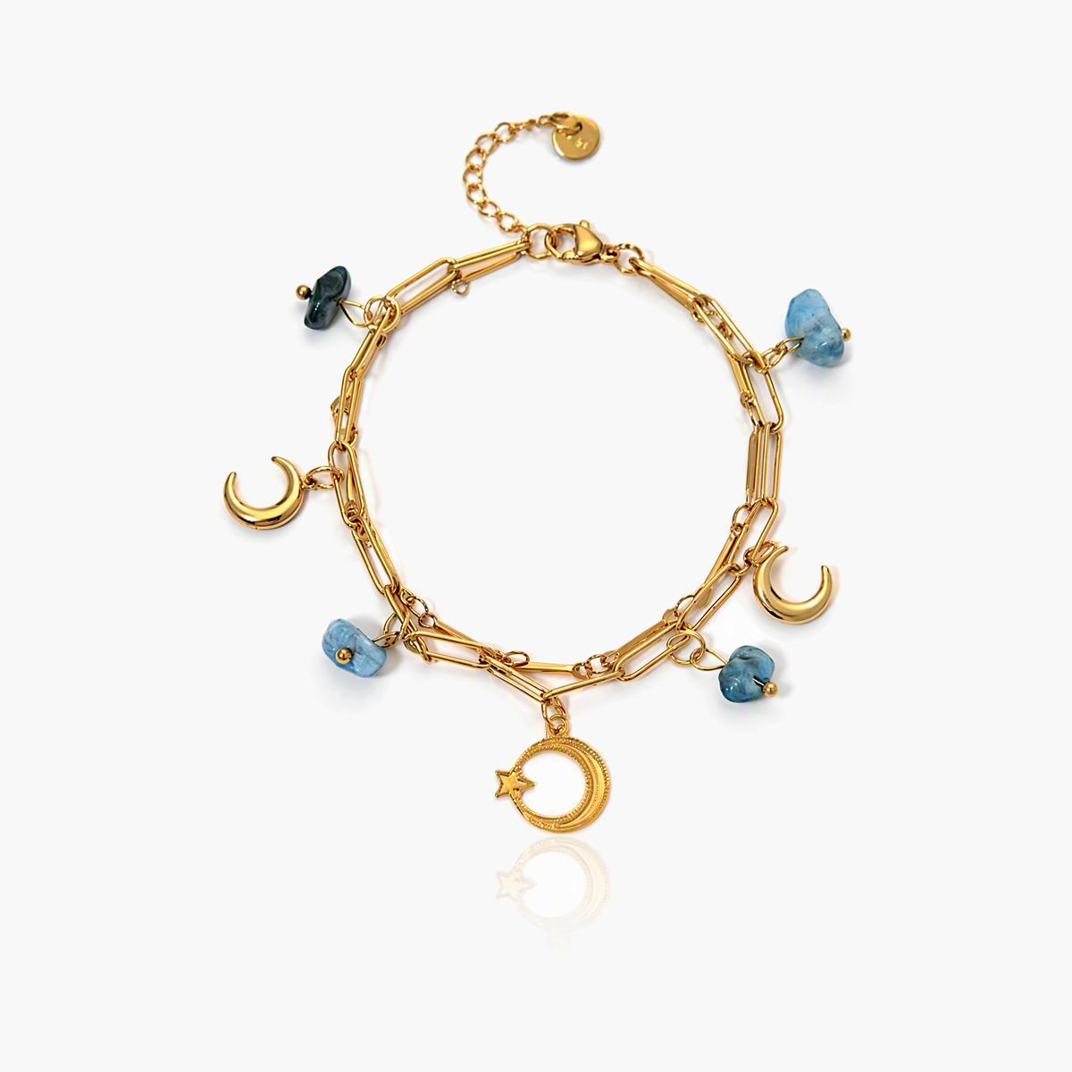 Boho Sun Moon Starfish Charm Bracelet