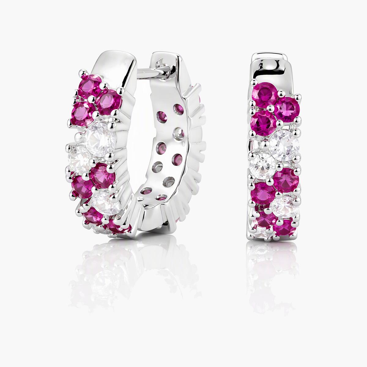 Cluster Gem Huggie Earrings