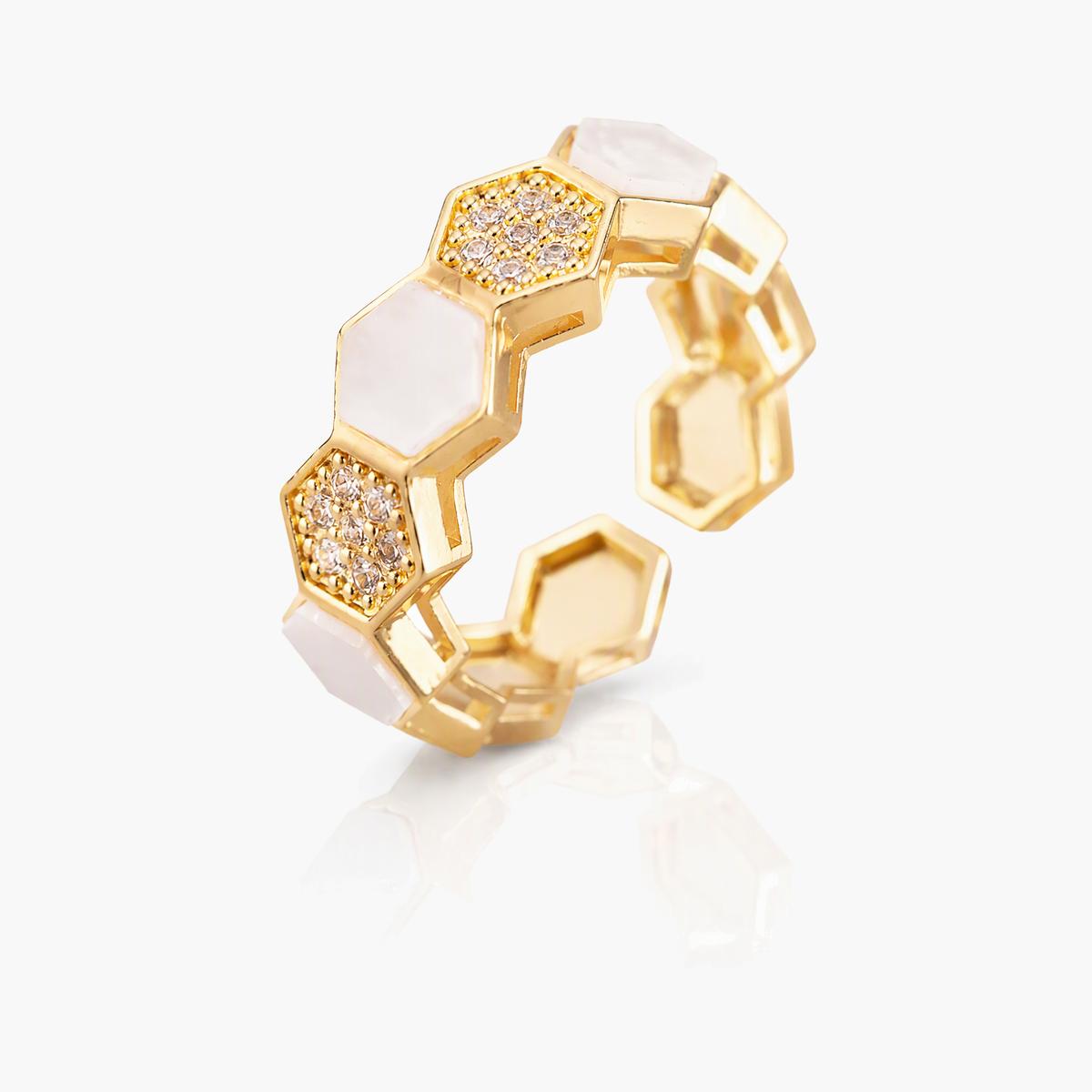Trendy Geometric Open Cuff Ring