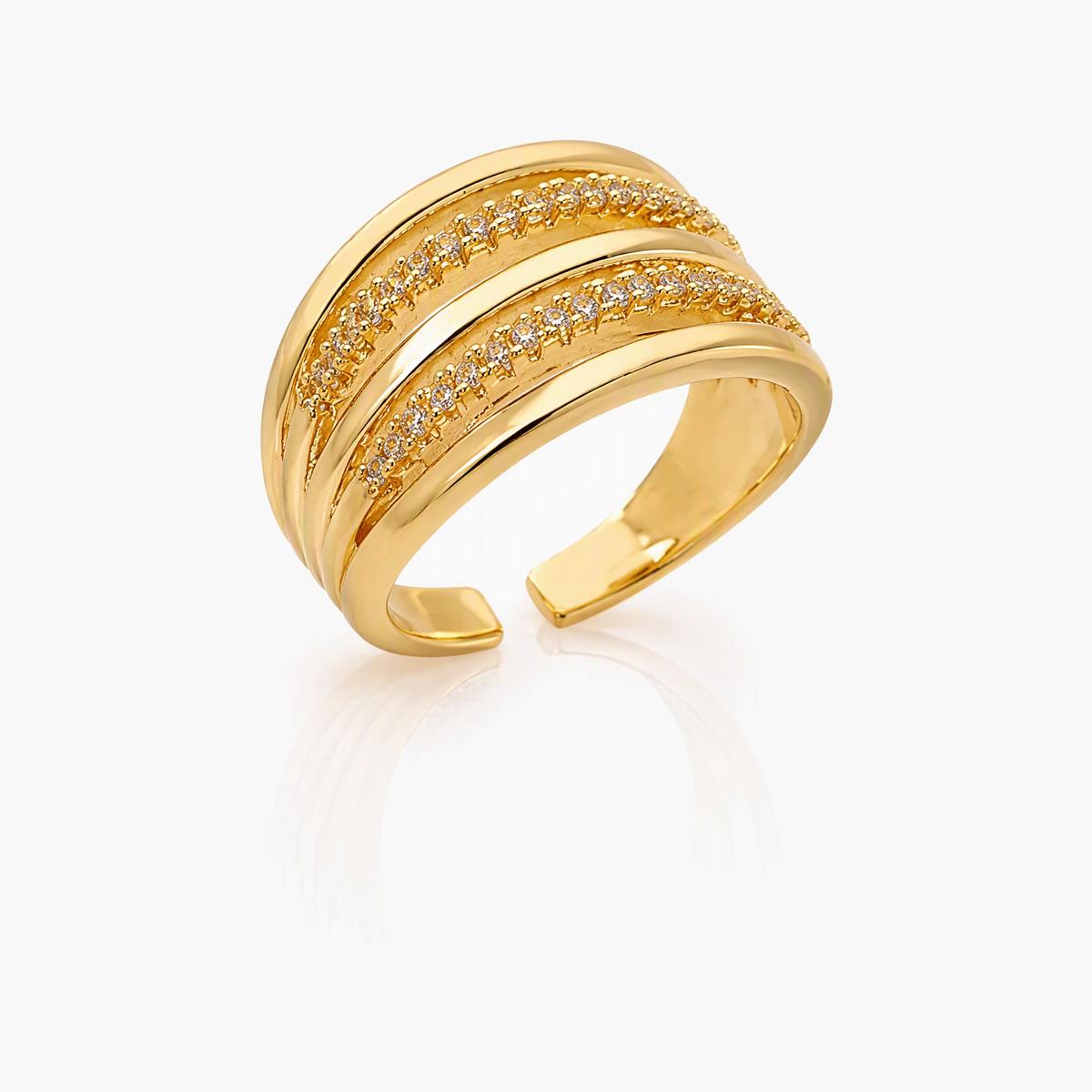 Trendy Mixed Motif Open Ring