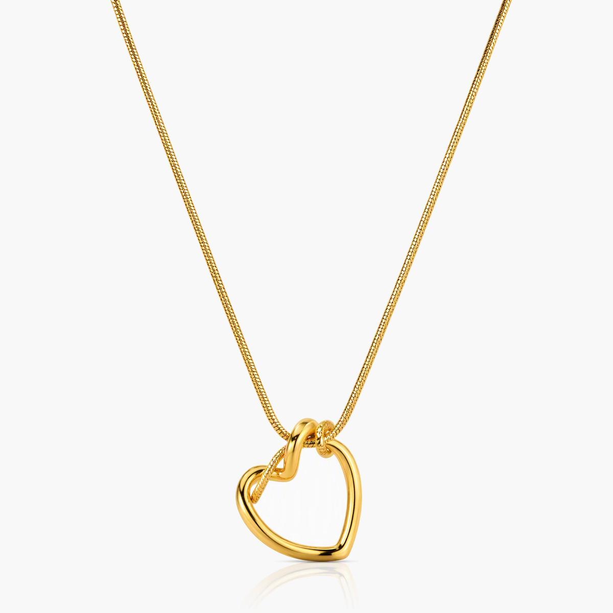 Dainty Heart Snake Chain Necklace