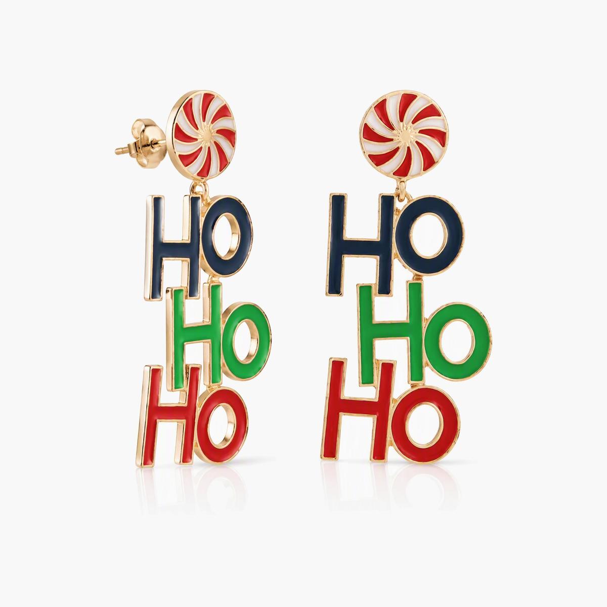 Cute Ho Ho Ho Letter Drop Earrings