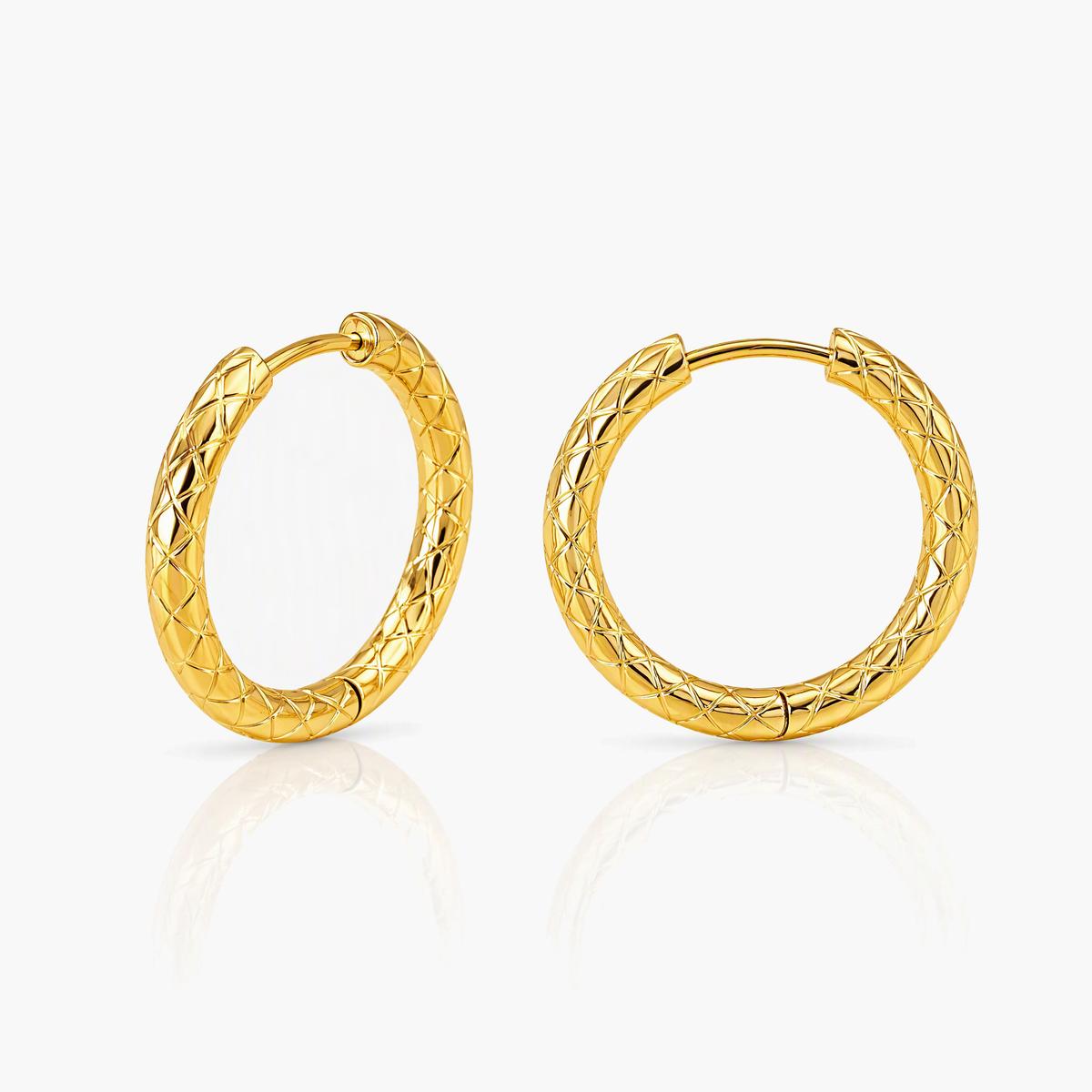 Textured Band Hoop Earrings