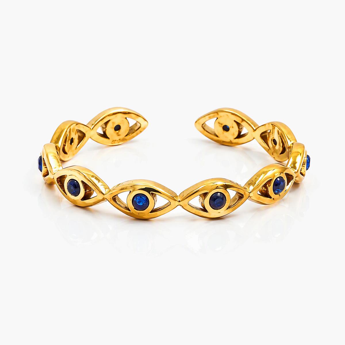 Evil Eye Leaf Branch Ring