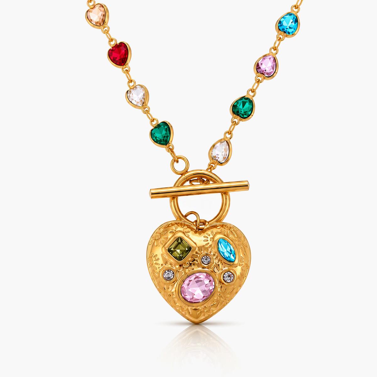 Boho Heart Chip Bead Necklace