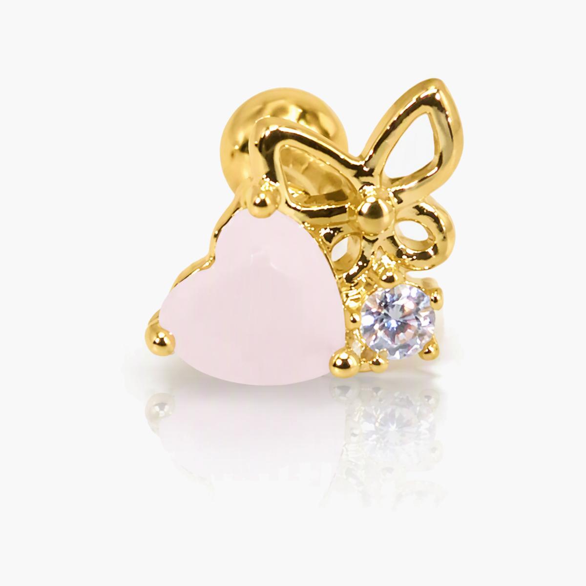 Cute Bow Heart Stud Earrings